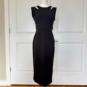 Calvin Klein Black Sleeveless Maxi Dress with Shoulder Cutouts